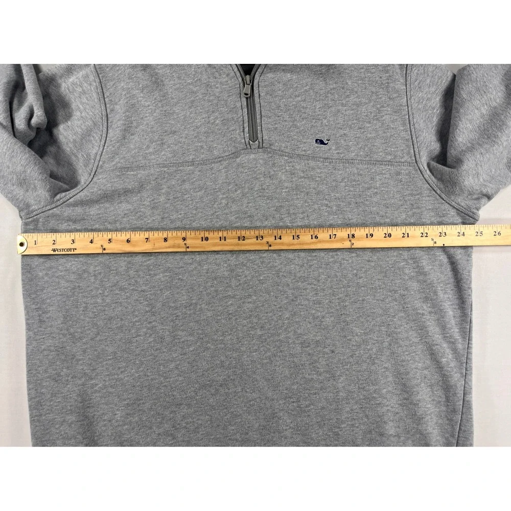 Vineyard Vines Mens Large Quarter Zip Pullover Heather Grey Sweatshirt